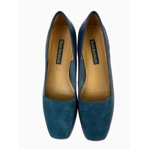 Enzo Angiolini Teal Suede Loafers Women's 7W Slip-On Shoes